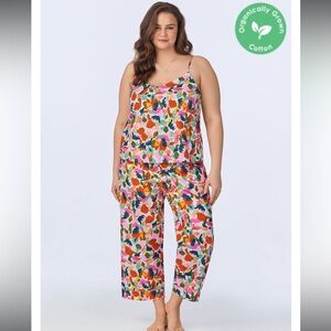 BedHead Lucia Cami Poplin Cropped PJ Set - 2XL Organic Cotton